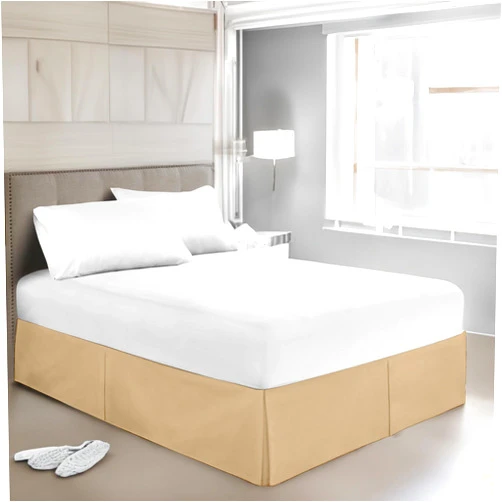 EASYCOT 100% Egyptian Cotton 800 Thread Count Hotel Quality Luxurious Box Pleated Bed Skirt Easy Fit with 18 Inch Drop Length (Taupe, Full)