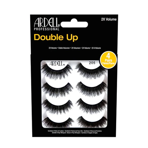 Ardell False Eyelashes 4 Pack Double Up 205, x 2 packs (4 pairs per pack)