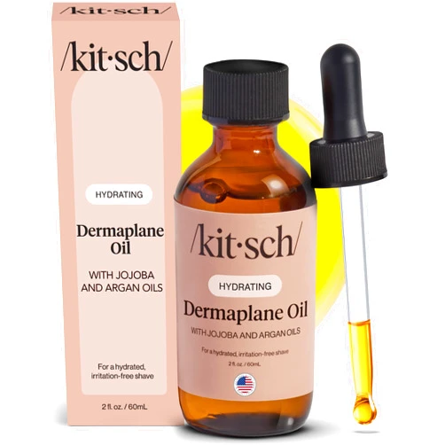 Kitsch Dermaplane Face Oil with Jojoba & Argan Oil – Hydrating Facial Formula for Dermaplaning Tool, Gua Sha & Razor Use – Irritation-Free Shave Oil for Soft, Radiant Skin – 2oz