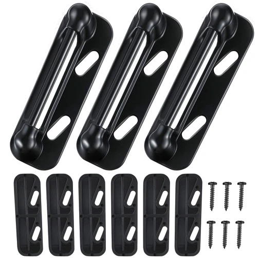 Enhon Screen Door Spring Strike Plate, Compatible with Prime-Line K-5004 Spring Loaded Screen and Storm Door Strike Plate, Aluminum Painted Screen Door Latch Replacement, Black
