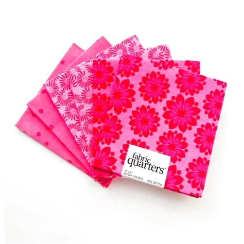 Generic Paintbrush Studio 6 Fat Quarters - 3 Prints x 2 of Each Pink Floral 100% Cotton Fabri-Quilt