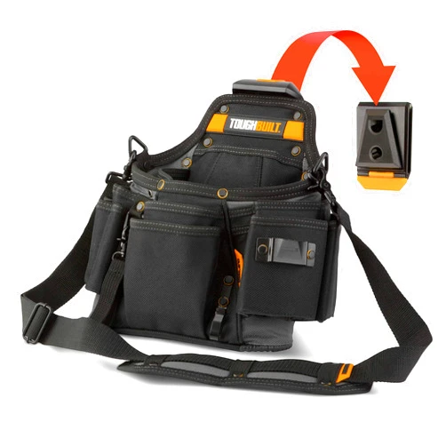 ToughBuilt - Service Pouch + Hub with Shoulder Strap - Heavy Duty Tool Pouch with 20 Pockets and Loops - (TB-CT-106A)