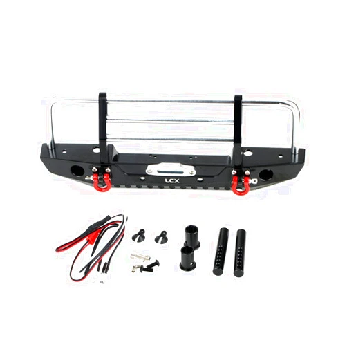 LCX Racing 1/10th RC Crawler Car Metal Bull Push Bar Front Bumper for TRX4 TRX-4 Axial SCX10 II 90046 Redcat Gen8 Scout II, Upgrades Parts Accessories