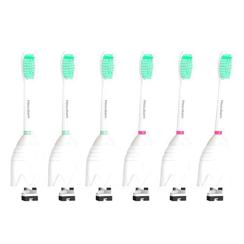 Hesubam Replacement Toothbrush Heads for Philips Sonicare E-Series Screw-On Electric Toothbrush Essence CleanCare Advance Elite Xtreme, and Refills for HX7022, HX7023, 6Pack