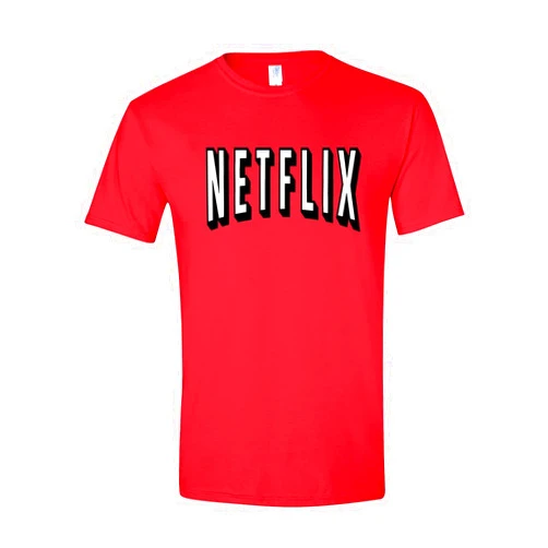 Custom Apparel House Netflix and Chill Red Colorful Couple T-Shirt Halloween Costume Funny Design Men/Women Unisex White Black Soft Cotton Tees