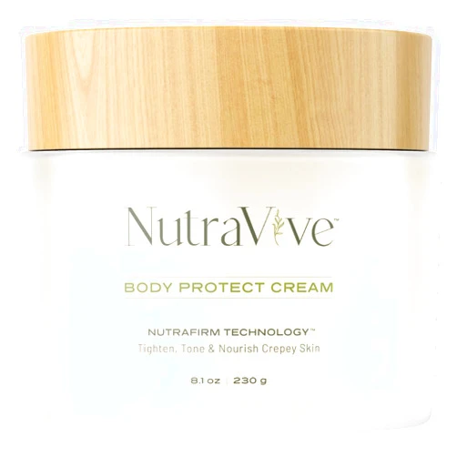 NutraVive Body Protect Cream – Anti-Aging Crepey Skin Moisturizer, 8.1 Oz – Tighten, Tone & Nourish Crepey Skin – Full Body Moisturizing Treatment - Boost Collagen Production & Protect Skin Layers
