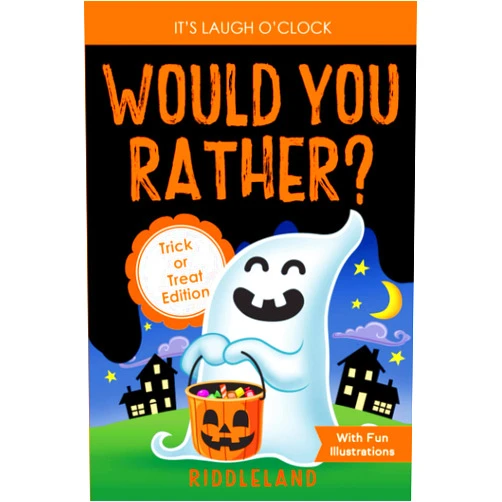 By Riddleland (Author) It's Laugh O'Clock - Would You Rather? Trick or Treat Edition: A Hilarious and Interactive Halloween Question & Answer Book for Boys and Girls Ages 6, ... - Gift for Kids (Halloween Books for Kids)