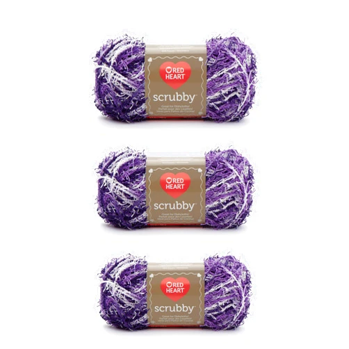 Red Heart Scrubby Jelly Yarn - 3 Pack of 85g/3oz - Polyester - 4 Medium (Worsted) - 78 Yards - Knitting/Crochet
