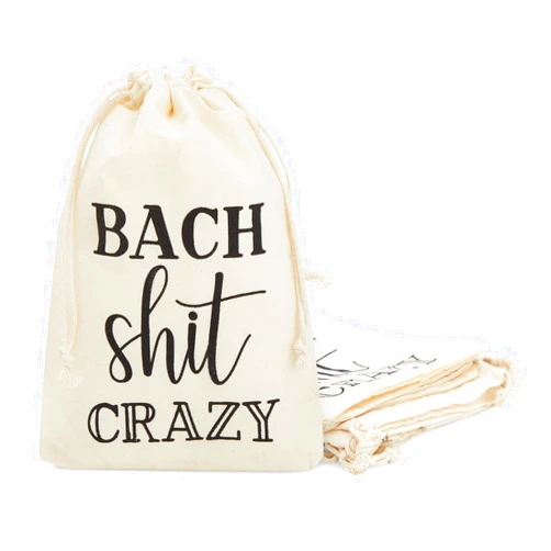 Sparkle and Bash 12-Pack Drawstring Party Favor Bags for Bachelorette, Bachelor, Bridal Shower, Hangover Recovery Kit (Cotton, 6x8 in) - Bachelorette Bags