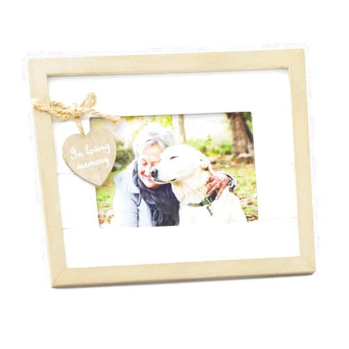 Orchid Valley Rustic Wood Pet, Family or Friend Memorial Photo Frame with In Loving Memory Heart Embellishment Thoughtful Sympathy or Bereavement Gift for The Loss of a Loved One. Remembrance Picture Frame