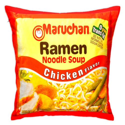 Eychsu Instant Ramen Noodle Soup Chicken Pillow Covers Funny Food Throw Pillow Case Novelty Cozy Soft Cushion Case Novelty Home Decor for Bedroom Couch Sofa 18