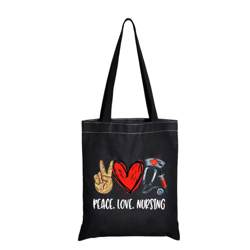 JXGZSO Nursing bag for nurses Nursing Work Cosmetic Bag Peace Love Nursing Makeup Bag Medical Workers Gift For Graduation