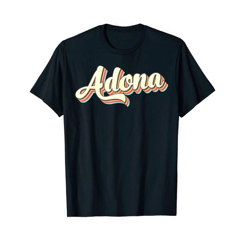 Adona Retro Vintage Style T-Shirts Adona TShirt Retro Art Baseball Font Vintage T-Shirt