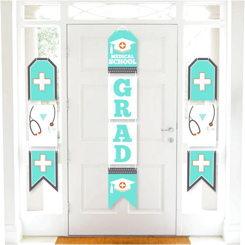 Big Dot of Happiness Medical School Grad - Hanging Vertical Paper Door Banners - Doctor Graduation Party Wall Decoration Kit - Indoor Door Decor