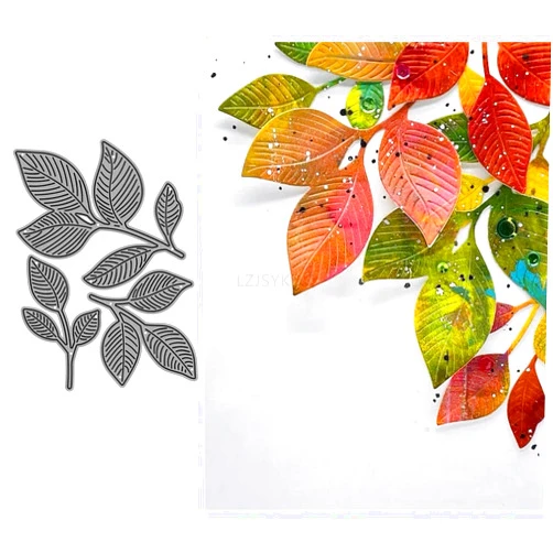 LZJSYKDQ Leaves Die Cuts for Card Making, Plants Metal Cutting Dies for Paper Scrapbooking, DIY Stencils for Album Party Wedding Festivals Decoration