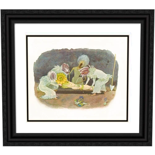 ArtDirect Ernst Kreidolf 17x15 Black Ornate Frame and Double Matted Museum Art Print Titled: Garning of the Adonis. (1922)