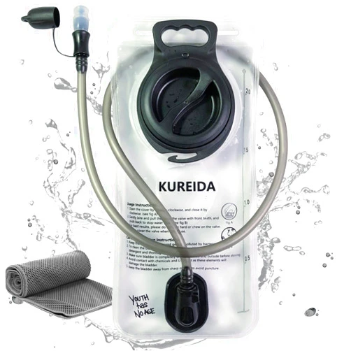 KUREIDA Hydration Bladder 2 Liter Leak Proof Water Reservoir,BPA Free,Wide Opening, Military Water Bladder Combined with Hydration Backpacks for Biking Hiking Running Camping Climbing.