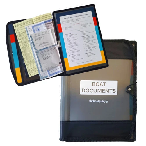The Boat Galley Boat Documents Organizer - Large Size Water Resistant Case for Boat Papers - Keep All Documents Safe and Organized - Boating Gifts for Men (Gray)