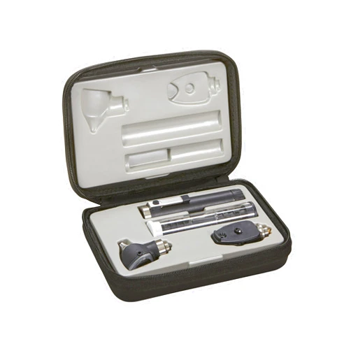 ADC Otoscope/Ophthalmoscope Single Handle Diagnostic Set, Pocket Size, Xenon Lamp, 2.5V, Hard Case, Diagnostix 5110E, Black