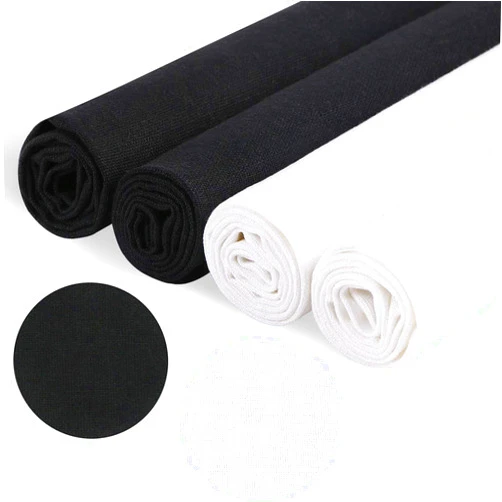 KISSBUTY 4 Pcs Linen Cotton Needlework Fabric, Kissbuty White Black Linen Fabric Cloth for Garment Craft Flower Pot Decoration Embroidery Cross Stitch Cloth, 19.6 by 19.6 Inch