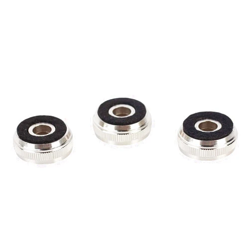 Icysey Trumpet Bottom Valve Caps,3Pcs Trumpet Valve Cap Metal Silver Screw Piston for Trumpet Replacement Musical Instrument Accessories(#2)