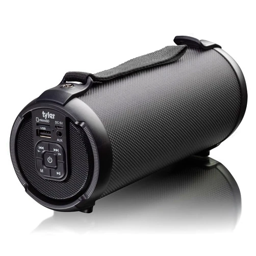 Tyler Wireless Bluetooth Speaker Water Resistant Long Range Rechargeable Boombox USB MP3 Micro SD AUX Inputs Fm Radio Sound & Bass Carry Strap Lightweight for Home Outdoor Stereo
