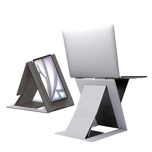 MOFT Folding Laptop Stand Lap Desk, Portable & Mini Computer Stand Laptop Desk for Travel and Home Office, Ergonomic Design with Adjustable Viewing Angles, Lightweight Laptop Cooling Stand Desk, Gray