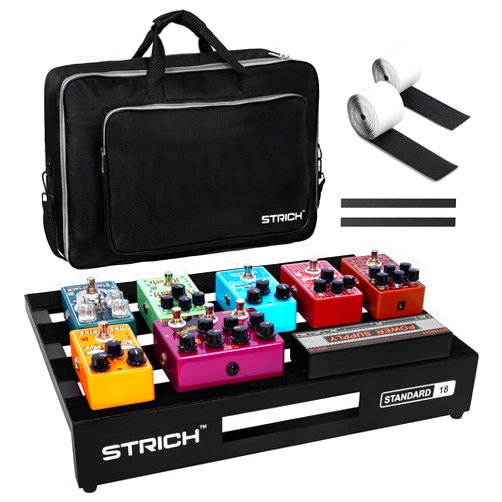 STRICH Guitar Pedal Board Aluminum Alloy 1.98lb Super Light Effect Pedalboard 18'' x 12.5'' with Carry Bag, STANDARD 18 (Angled)