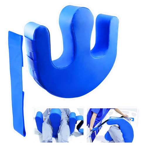 YHK Patient Turning Device, Prevent Muscle Atrophy Elderly with Removable Straps U-Shaped Multifunctional Turning Pillow, Bedridden Nursing Supplies for The Elderly（Dark Blue Straps）