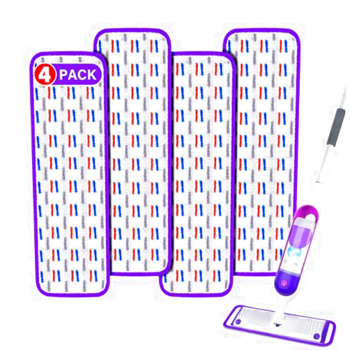 FORSPEEDER 4 PACK Reusable Mop Pads for Swiffer PowerMop, Power Mop Pads Power Mop Refills 15'' Microfiber Mop Pads Refills for Swiffer Power Mop Hardwood Floor Cleaning, Dry Wet Spray Mop Floor Mop Pads Refills