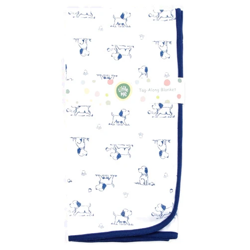 Little Me Blankets for Baby Boys' Puppy Toile Swaddling Receiving Blanket