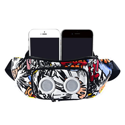 Sdtom Fanny Pack with Bluetooth Speaker, Durable Bluetooth Speaker Fannypack with 8W Louder Sound, 10H Playtime Waist Bag for Parties, Beach, Festival Works with iPhone 12 Pro Max, 11, 8 Plus, Android