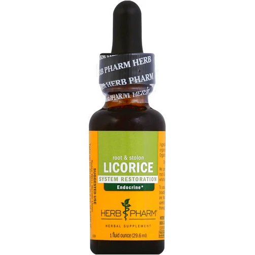 Herb Pharm Certified Organic Licorice Liquid Extract for Endocrine System Support - 1 Ounce (DLIC01)