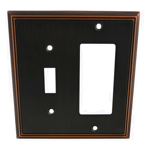 Cosmas 65027-ORB Oil Rubbed Bronze Single Toggle/GFI Decora Rocker Combo Wall Switch Plate Switchplate Cover