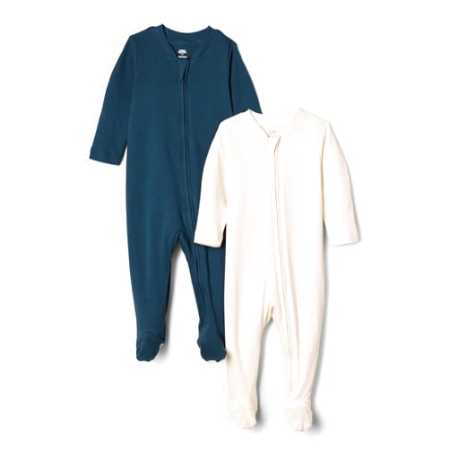 Amazon Essentials x Sofia Grainge Unisex Babies' Cotton Footed Sleep and Play Bodysuit, Pack of 2
