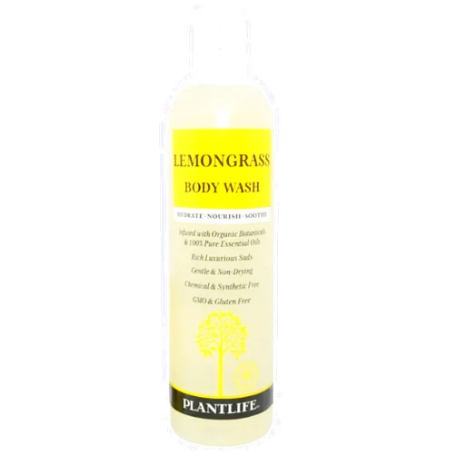 Plantlife Lemongrass Body Wash - GMO and Gluten Free Gentle and Moisturizing Body Wash That Contains Only Ingredients Straight from Nature - Made in the USA 14 oz