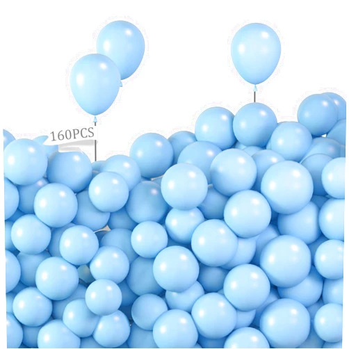 MCPINKY 160PCS Macaron Blue Latex Balloons, Pastel Blue Balloons 5 Inch Small Party Balloons for Wedding Birthday Party