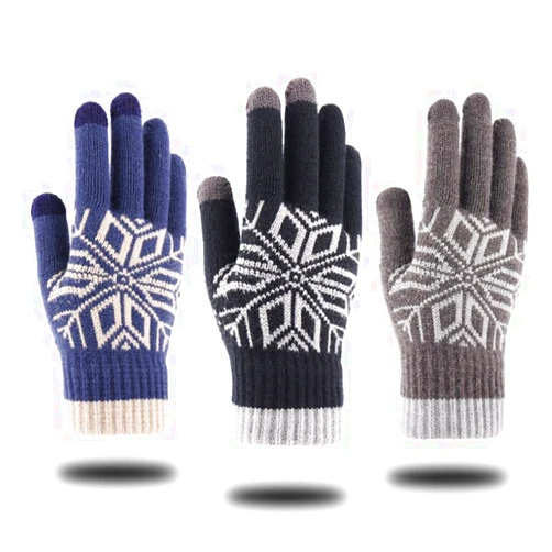 INOOMP Winter Gloves Knit Warm Gloves Winter Touchscreen Gloves for Adults Men, Women and Teens (Black) (Grey)