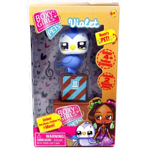 Boxy Girls Pet - Violet The Bird - Comes with Mystery Box with Accesories Inside - Ages 6 and Up