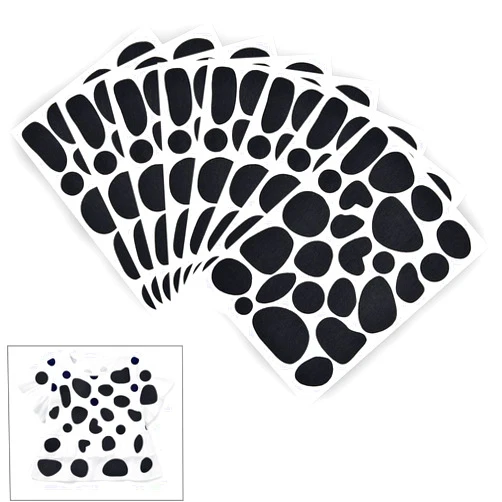 Cldamecy 192 Pcs Black Adhesive Felt Spots,8 Sheets Black Felt Stickers for Halloween DIY, 101 Days of School