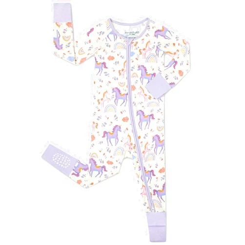 Babee Reshinee Bamboo Viscose Baby Footie Pajama, Zipper Pajamas for Baby Boys & Baby Girls 0-24M