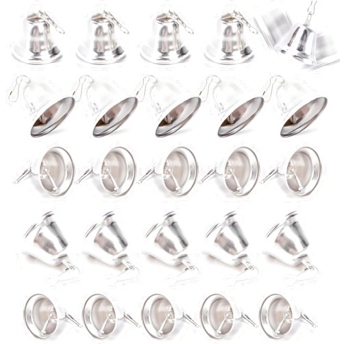 MCPINKY 45PCS Silver Jingle Bells for Crafts Vintage Bells Small Bells with Spring Hooks Hanging for Wind Chimes Bear Bells Housebreaking Doorbell Wedding Decor DIY Favor,1.7 x 1.5Inch