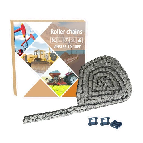 HJGuamou#35 Roller Chain - 10 Feet Carbon Steel with 3 Connecting Links, Suitable for Mini Bikes, Logistics Industry, Engineering Machinery, Food Industry, and More