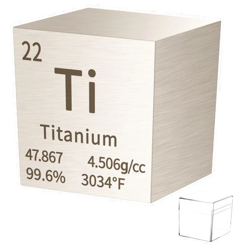 BFLCTGCF Titanium Cube Metal Density Cubes Pure Metal High Density Element Cube for Element Collections Lab Experiment Material Hobbies DIY Teacher Science Creative Gift (Ti 1inch)