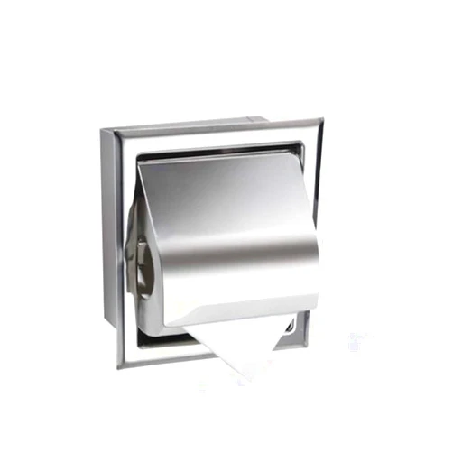 YQWY Zuoao Built-in Toilet Paper Holder Wall-Mounted Bathroom Stainless Steel roll Paper Box Concealed Tissue Holder,Black-B