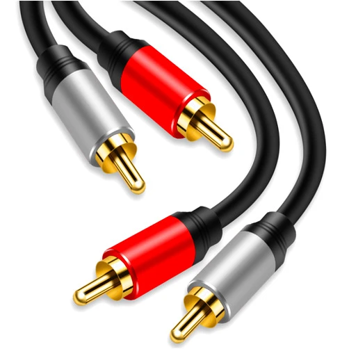 Tan QY 2RCA to 2RCA Cable 3Ft, Gold-Plated 2 RCA Male to 2 RCA Male Stereo Audio Cable for Home Theater, HDTV, Gaming Consoles, Hi-Fi Systems (3Ft/1M)