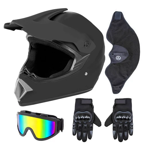 CARTMAN Adult Dirt Bike Helmets Motocross ATV Dirtbike Offroad Full Face Motorcycle Helmet, DOT Approved Matte Black