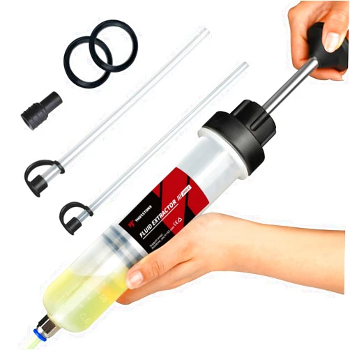 Thorstone Automotive Fluid Extractor Pump, Oil Change Syringe with Hose, Manual Fuel Suction & Filler, Fluid Oil Change Evacuator (7 Oz./0.21 Qt./200 CC)