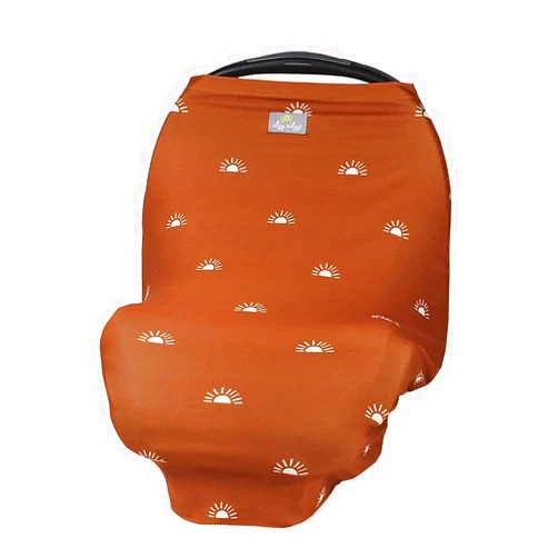 Itzy Ritzy 4-in-1 Nursing Cover, Car Seat Cover, Shopping Cart Cover & Infinity Scarf – Breathable, Multi-Use Nursing Cover Up for Breastfeeding, Carseat Canopy & Stroller Cover (Terracotta Sunrise)