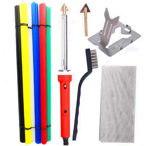 EinNana Plastic Welding Kit with Plastic Welder,90pcs Rods, Stainless Steel Mesh, Hot Iron Stand, and Wire Brush-Plastic Bumper,Kayak Repair Kit,DIY Arts,Portable 80 W